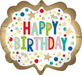25" Gold Happy Birthday