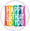 28" Happy Birthday Rainbow