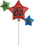 14" Start Happy Birthday Stick
