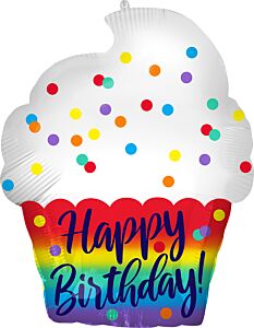 18" Happy Birthday Cupcake